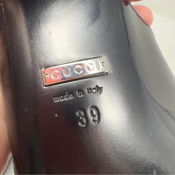 Gucci Patent Leather Lexi Horsebit Slide Sandals - Picture 12 of 12